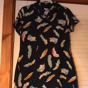 L.A. Soul feather print knit dress/tunic Size L